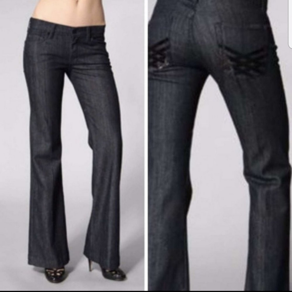 7 For All Mankind Dojo Flare Lattice Pocket